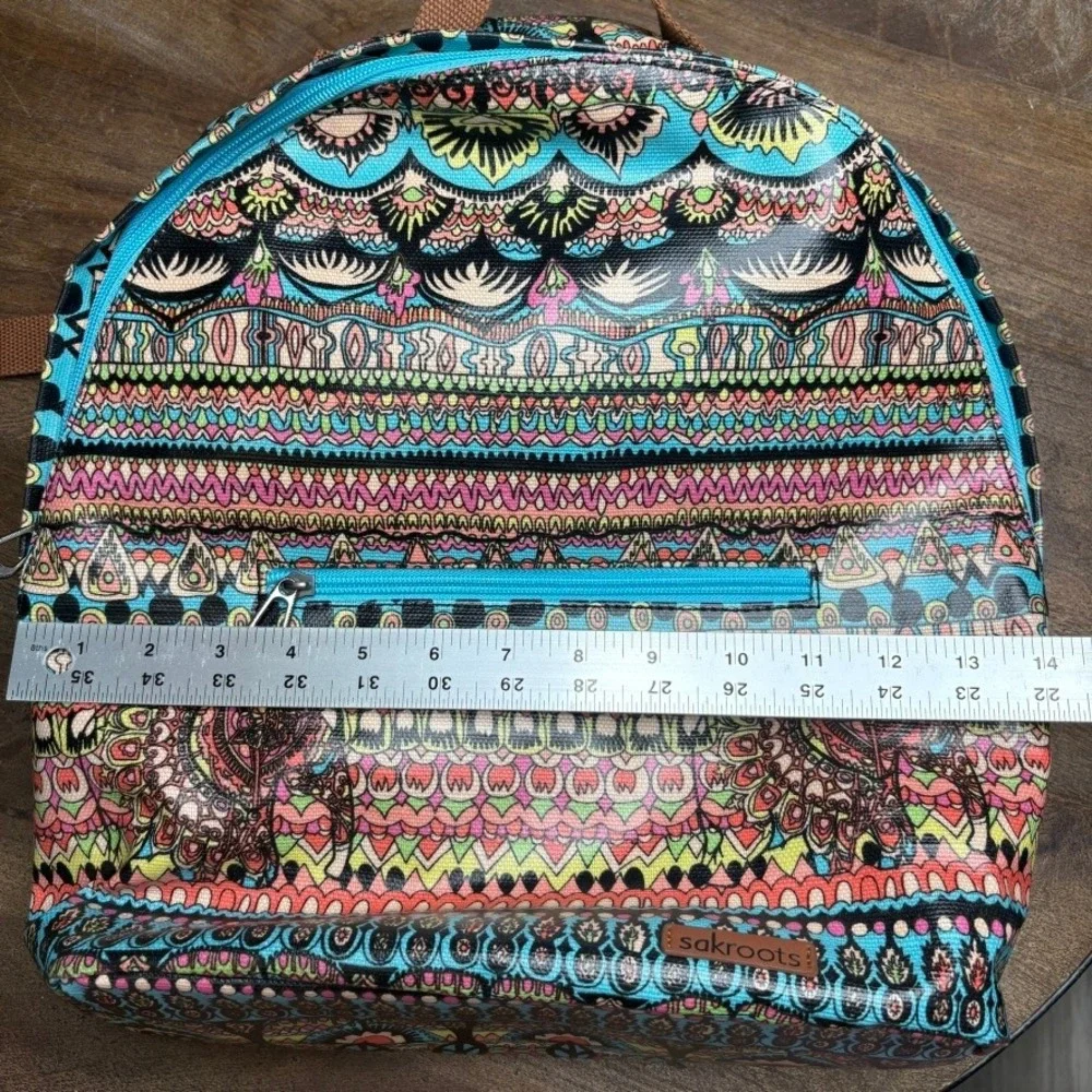 SAKROOTS Backpack Bag Canvas Boho Southwestern Artsy Colorful‎ EUC